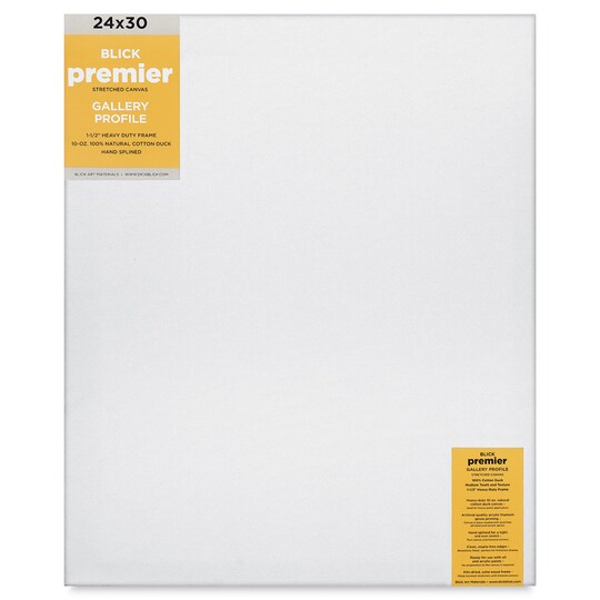 Blick; Blick Premier Stretched Cotton Canvas - Gallery Profile, Splined, 24" x 30"; Category:Stretched Canvas; Image:1